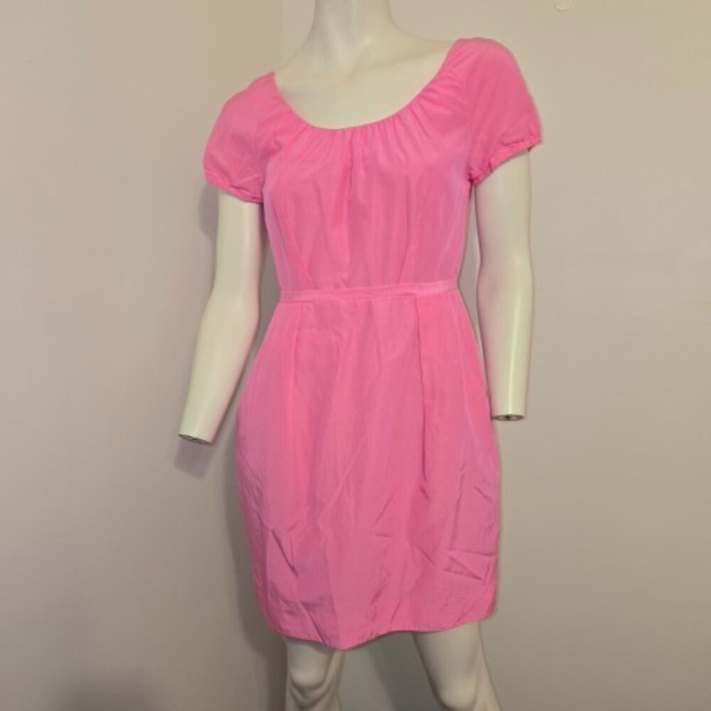 J. Crew Pink Short-Sleeve A-Line Dress